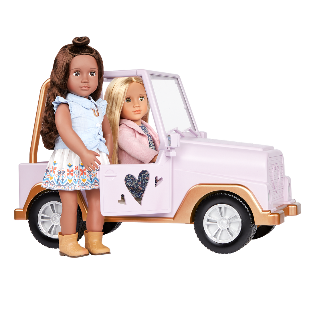 My Way & Highways 4x4 - Vehicle for 46cm Dolls - Pale Pink Car for OG Dolls - Our Generation