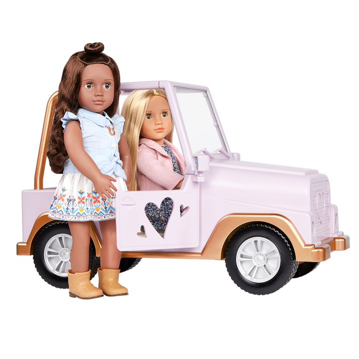My Way & Highways 4x4 - Vehicle for 46cm Dolls - Pale Pink Car for OG Dolls - Our Generation