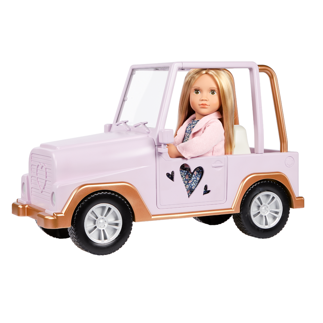 My Way & Highways 4x4 - Vehicle for 46cm Dolls - Pale Pink Car for OG Dolls - Our Generation