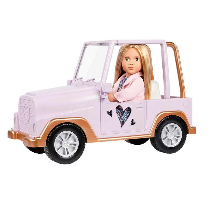 My Way & Highways 4x4 - Vehicle for 46cm Dolls - Pale Pink Car for OG Dolls - Our Generation